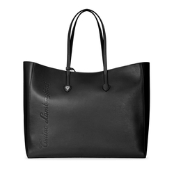 Day by Day leather shopping bag black/red